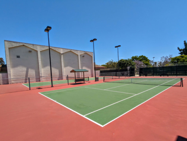 Two Tennis Courts with Windscreens